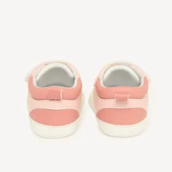 Baskets bébé fille à cœurs avec lacets élastiques et velcro