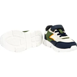 Baskets de sport basse avec empiècements colorés pour garçon