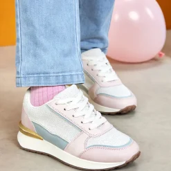 Baskets de sport en mesh avec empiècements pour fille