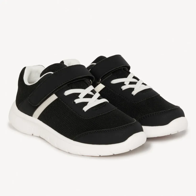 Baskets de sport noir à lacets et velcros pour garçon