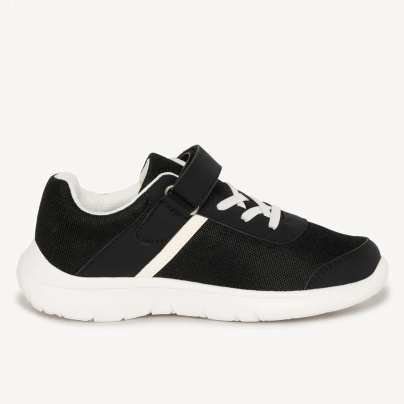 Baskets de sport noir à lacets et velcros pour garçon