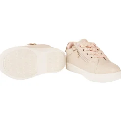 Baskets de sport rose poudré à lacets et zip pour bébé fille