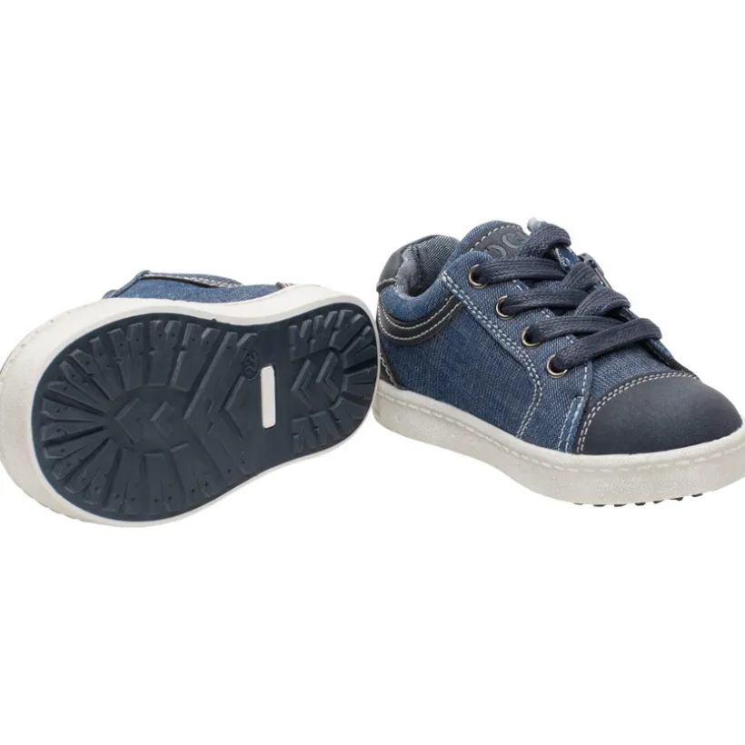 Baskets en jean à lacets et zip