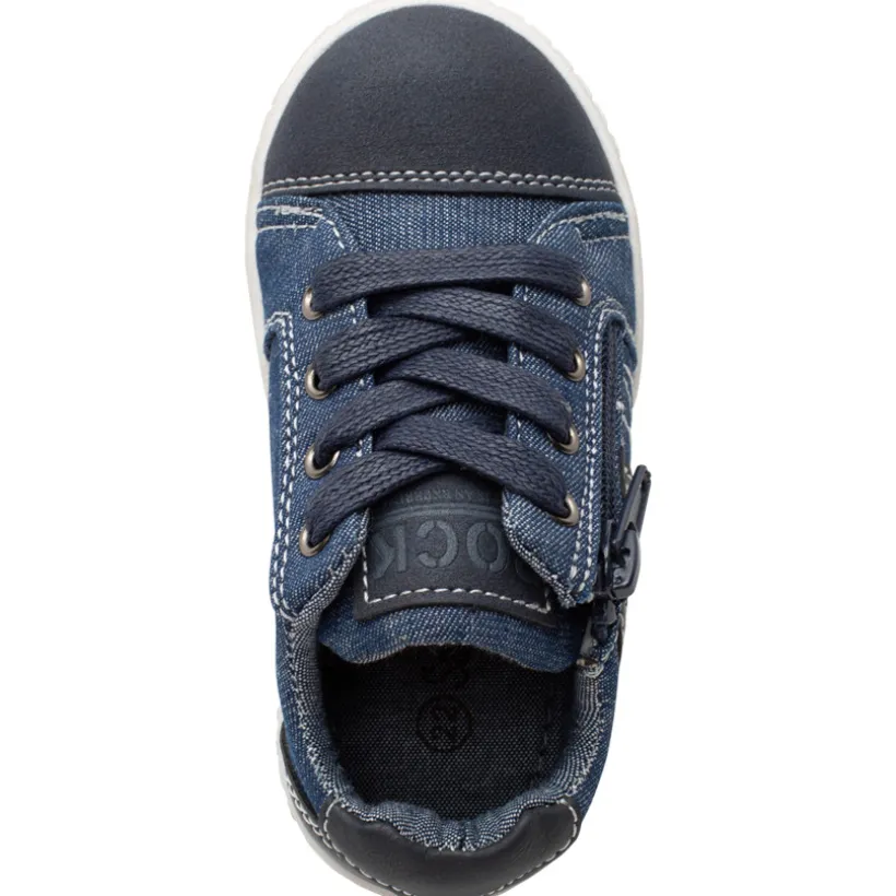 Baskets en jean à lacets et zip