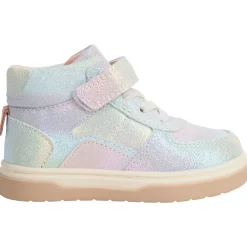 Baskets montantes arc-en-ciel à lacet + velcro pour bébé fille