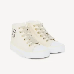 Baskets montantes en toile avec zip pour fille