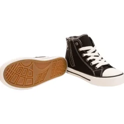Baskets montantes en toile damier avec zip pour garçon