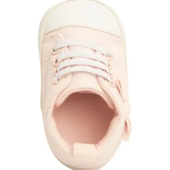 Baskets montantes à lacets en toile avec noeud pour bébé fille