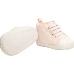 Baskets montantes à lacets en toile avec noeud pour bébé fille