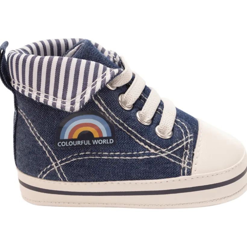 Baskets montantes souples effet jean pour bébé garçon