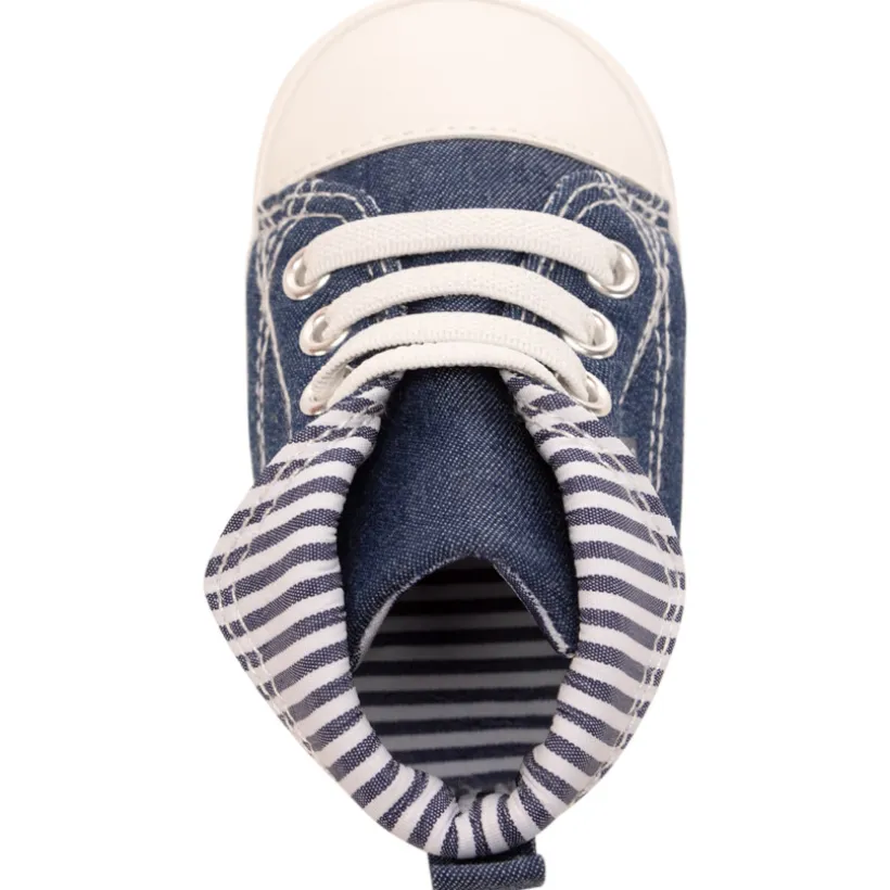 Baskets montantes souples effet jean pour bébé garçon