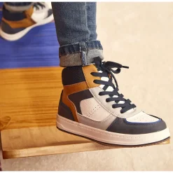 Baskets montantes à zip et lacets pour garçon