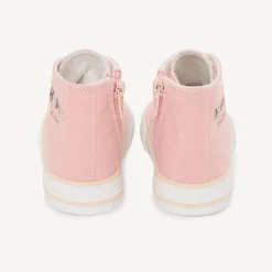 Baskets montantes zippée en toile printée pour bébé fille