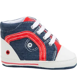 Baskets souples en toile effet jeans avec empiècements contrastés