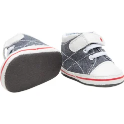 Baskets souples en toile à lacets et scratch avec doublure à carreaux