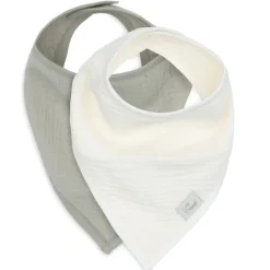 Bavoir Bandana gaze de coton Olive Green/Oatmeal 2 pcs