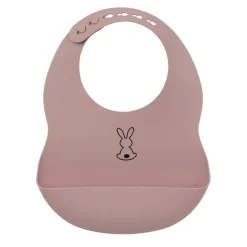 Bavoir en silicone - Vieux rose
