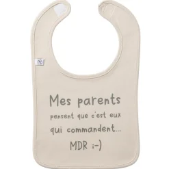 Bavoir "Mes parents..." Sable