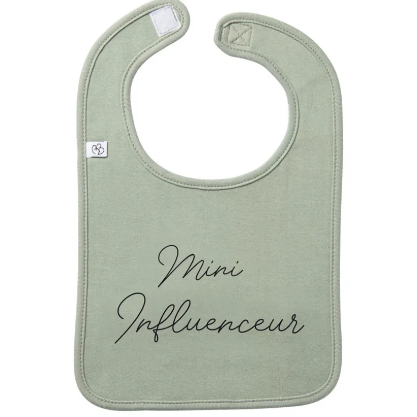 Bavoir "Mini influenceur" - Vert de gris