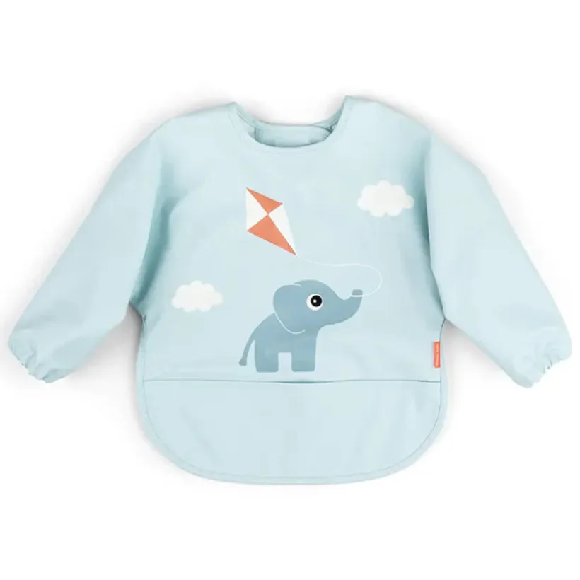 Bavoir tablier avec manches et poche Playground Bleu