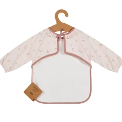 Bavoir tablier en gomme avec poche Promenade Bucolique rose clair
