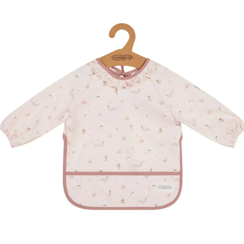 Bavoir tablier en gomme avec poche Promenade Bucolique rose clair