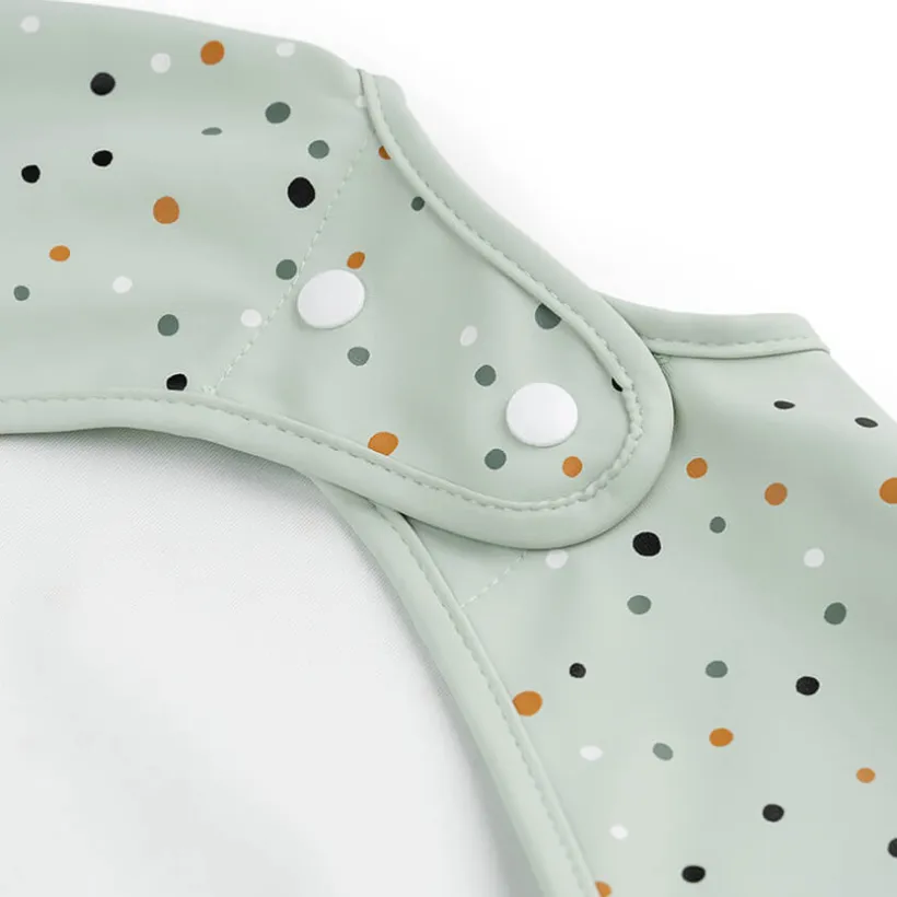 Bavoir tablier manches longues avec poche - Happy Dots Vert