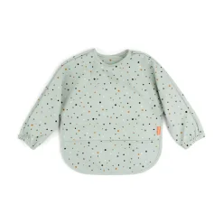 Bavoir tablier manches longues avec poche - Happy Dots Vert