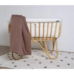 Berceau en rotin 80 x 40 cm + matelas + habillage en jersey