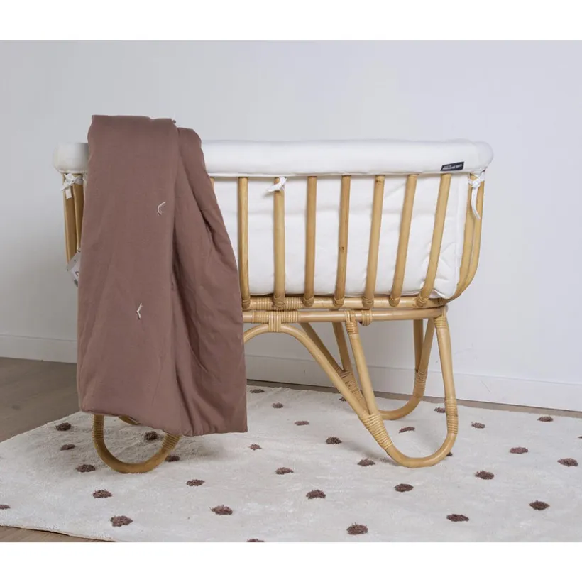 Berceau en rotin 80 x 40 cm + matelas + habillage en jersey