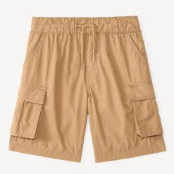 Bermuda cargo uni en popeline pour garçon