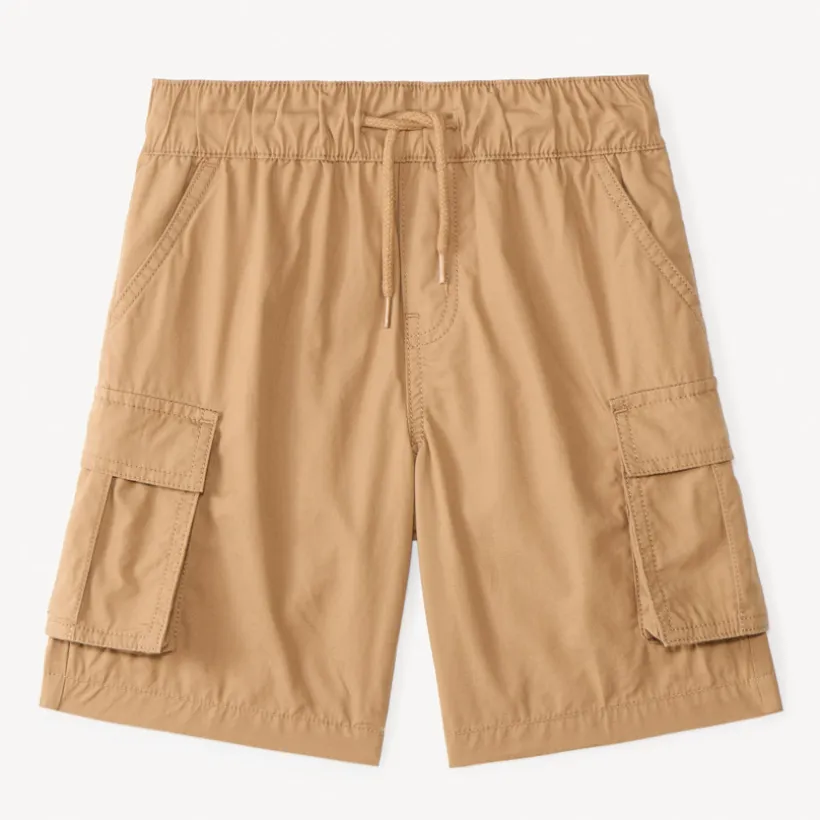 Bermuda cargo uni en popeline pour garçon
