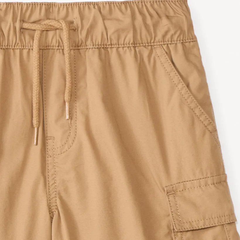Bermuda cargo uni en popeline pour garçon