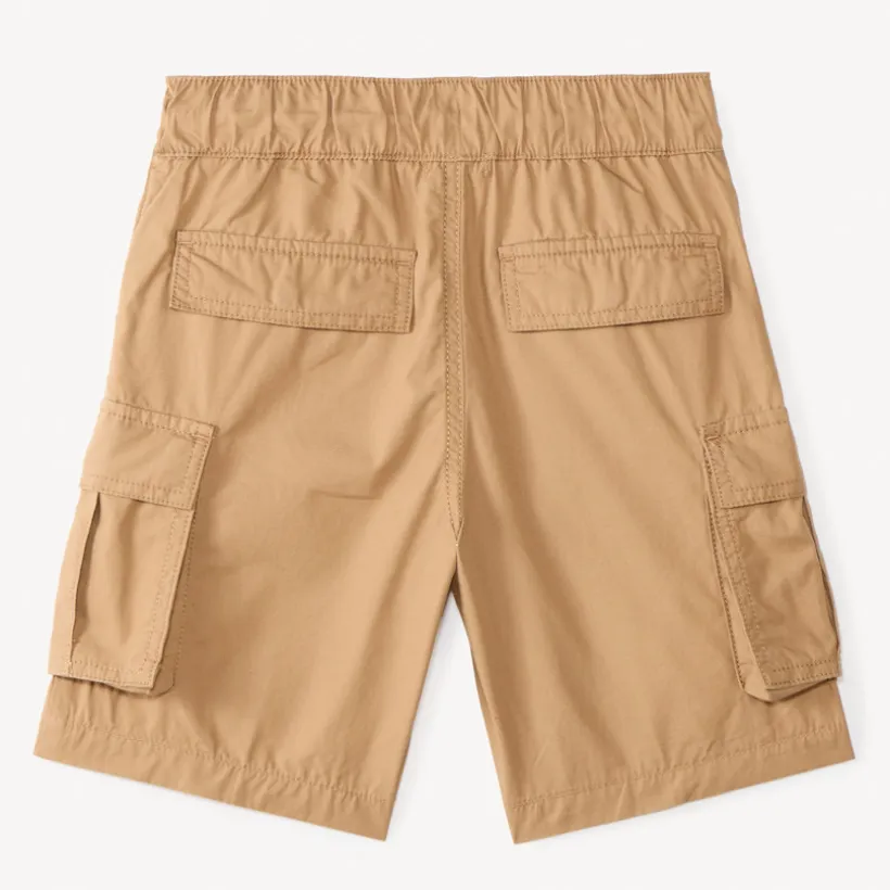 Bermuda cargo uni en popeline pour garçon