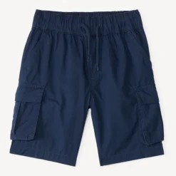 Bermuda cargo uni en popeline pour garçon