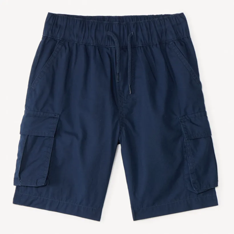 Bermuda cargo uni en popeline pour garçon