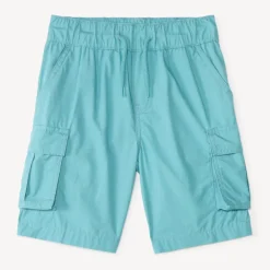 Bermuda cargo uni en popeline pour garçon