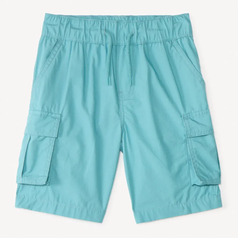 Bermuda cargo uni en popeline pour garçon
