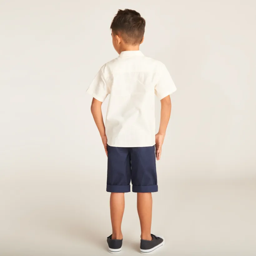 Bermuda ceinturé en twill pour garçon