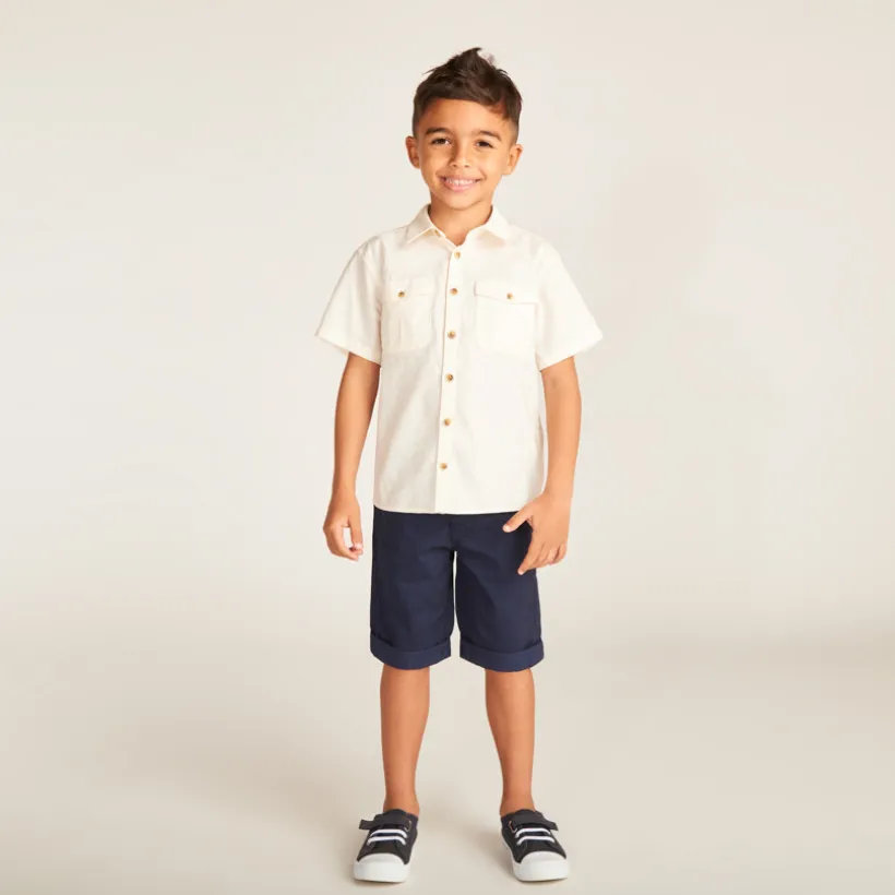 Bermuda ceinturé en twill pour garçon