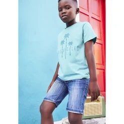 Bermuda en jean effet délavé pour garçon