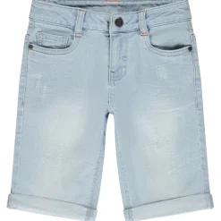 Bermuda en jean effets used et délavé pour garçon