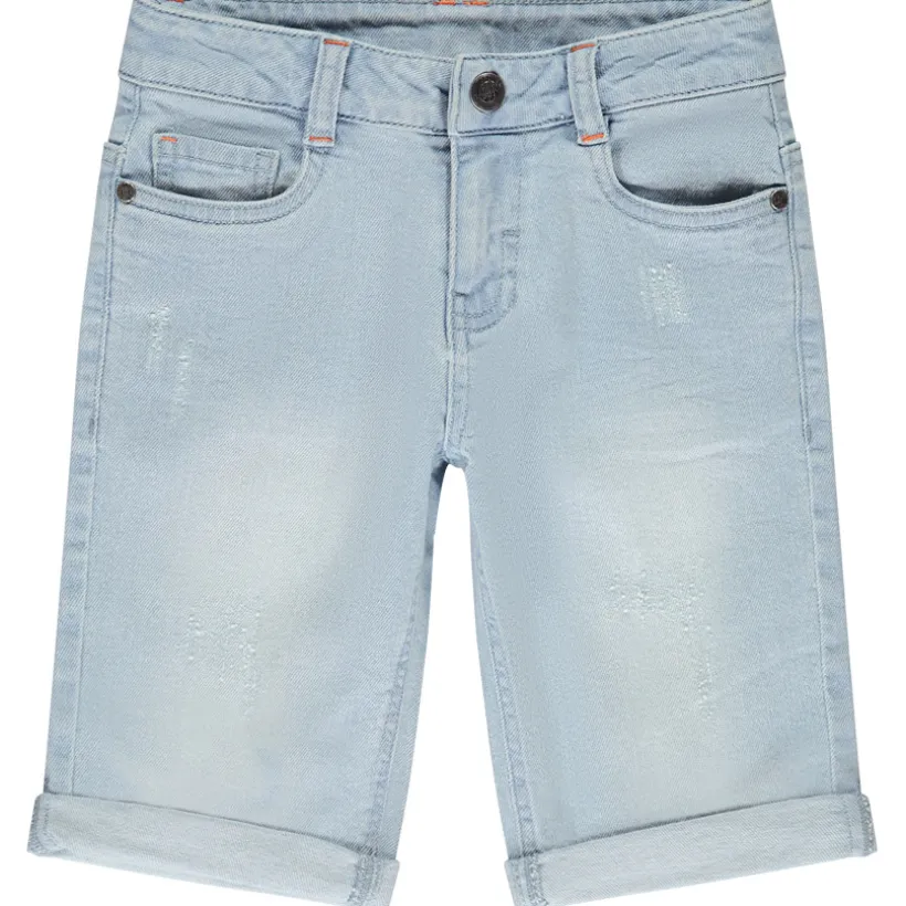 Bermuda en jean effets used et délavé pour garçon