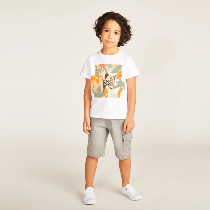 Bermuda en jean style cargo pour garçon