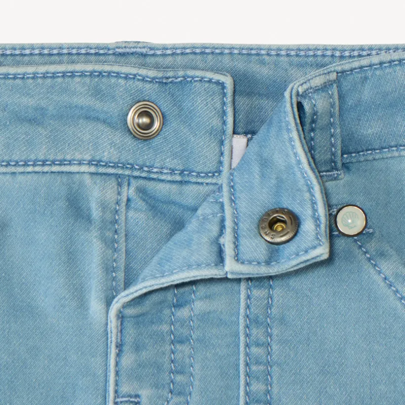 Bermuda en jean style workwear avec broderie palmier pour bébé garçon