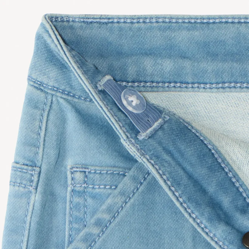 Bermuda en jean style workwear avec broderie palmier pour bébé garçon