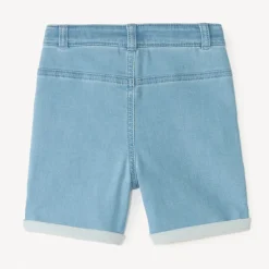 Bermuda en jean style workwear avec broderie palmier pour bébé garçon