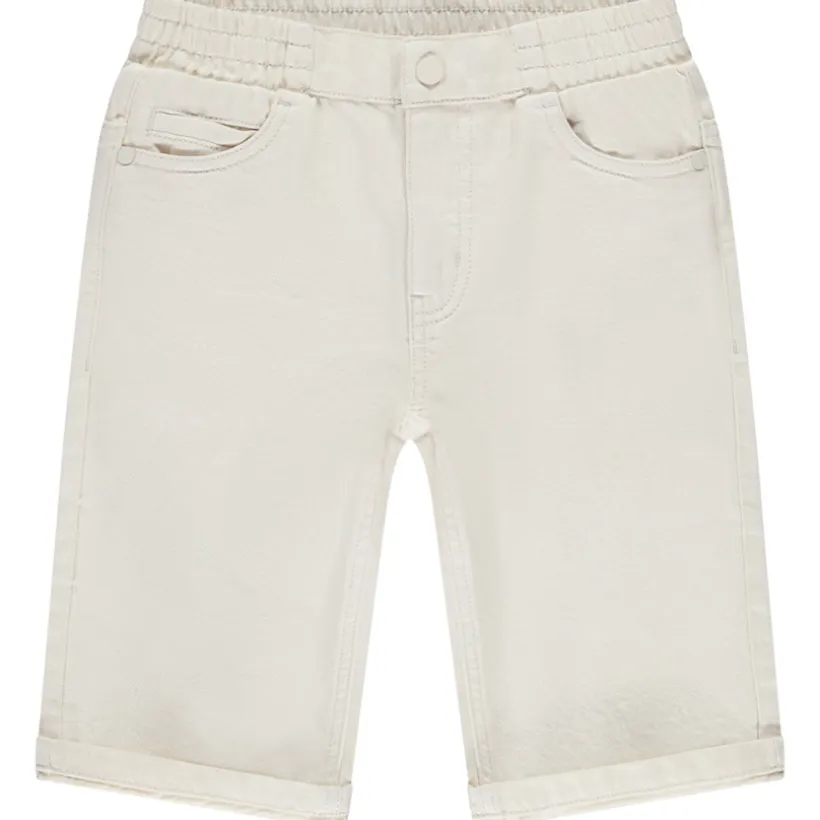 Bermuda en jean uni avec taille élastiquée pour garçon