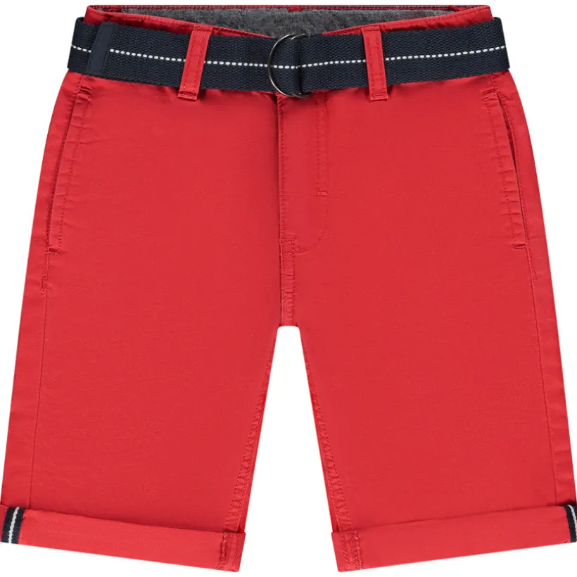 Bermuda en toile avec ceinture tissée amovible pour garçon