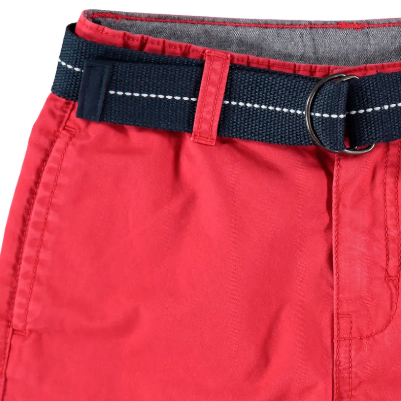 Bermuda en toile avec ceinture tissée amovible pour garçon